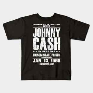 Johnny Cash Live At Folsom Prison Inspired Concert Poster Kids T-Shirt